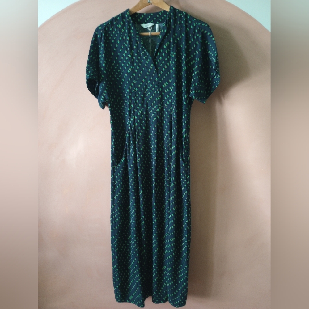 TOAST Bryn Trellis Print Crepe Dress XS NWT